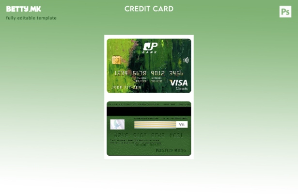 Модерен стил Шаблон за класична картичка за виза пошта банка на Јапонија